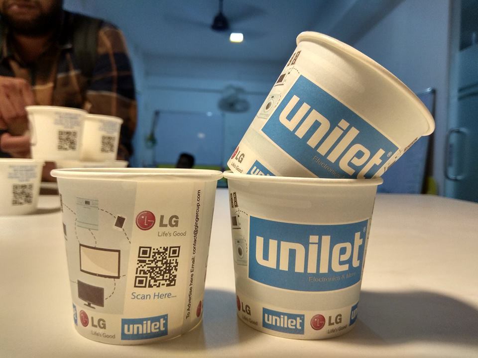 Paper cup branding agency in Mumbai, bangalore that distributes branded paper cups - Gingercup